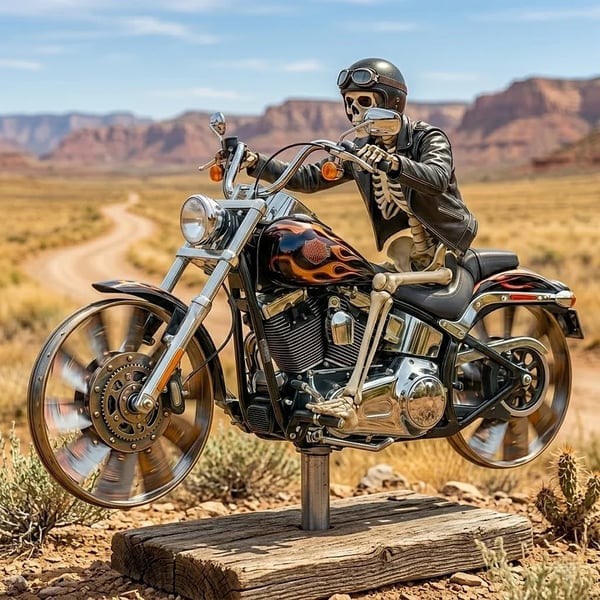 🔥Last Day Sale 50% OFF! 🎁🔥Skull Motorcycle Windmill
