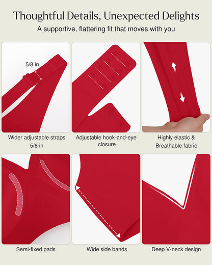 Seamless Deep V Push-Up Wireless Bra