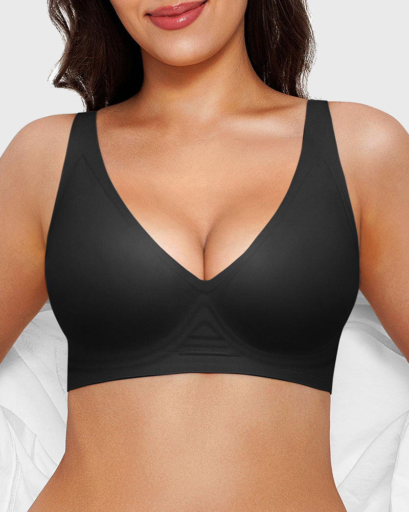 Seamless Deep V Push-Up Wireless Bra
