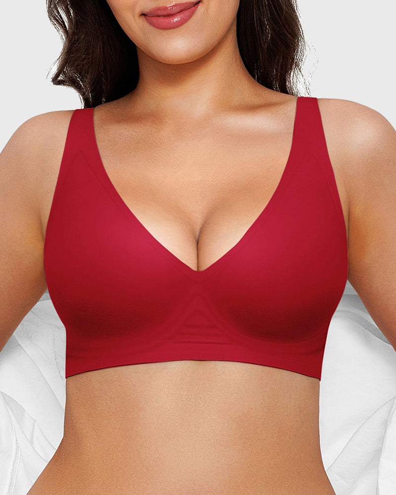 Seamless Deep V Push-Up Wireless Bra