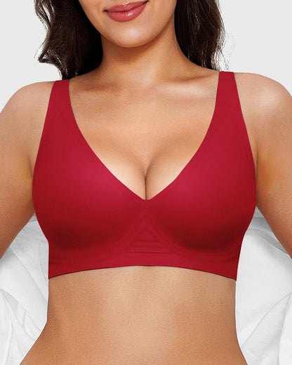 Seamless Deep V Push-Up Wireless Bra