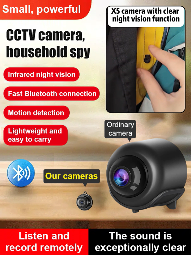 🔥【Hidden camera HD night vision】💯Tiny and installs in 1 second ⚠️Remote real-time viewing