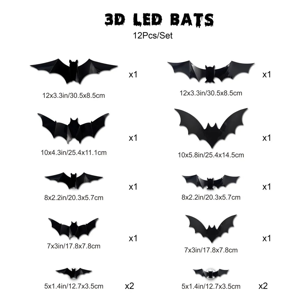 Halloween 3D Lighted Bats 