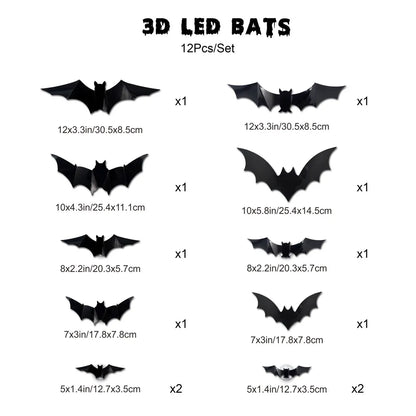 Halloween 3D Lighted Bats 
