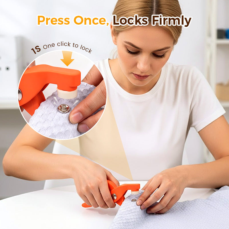 🔩 50% OFF NOW! ✨ Metal Snap Buttons with Fastener Plier Tool Kit - 300 PCS with 5 Die Sets for Clothing & Crafts 👕✨