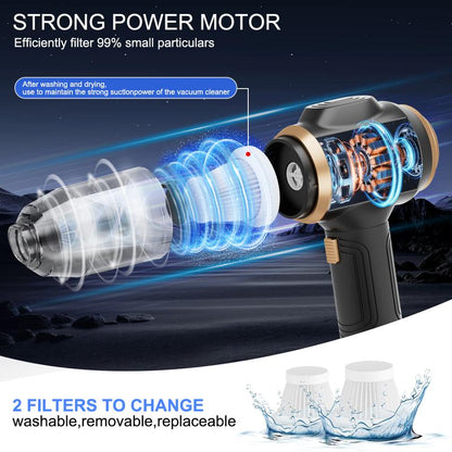 kawabody™ Insanely Powerful Cordless Car Vacuum — 19000Pa, 6-in-1 Deep-Clean System
