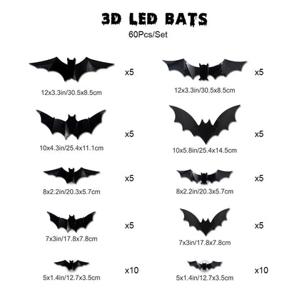 Halloween 3D Lighted Bats 