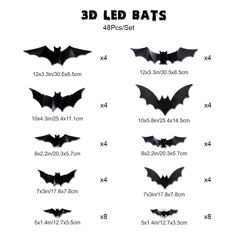 Halloween 3D Lighted Bats 