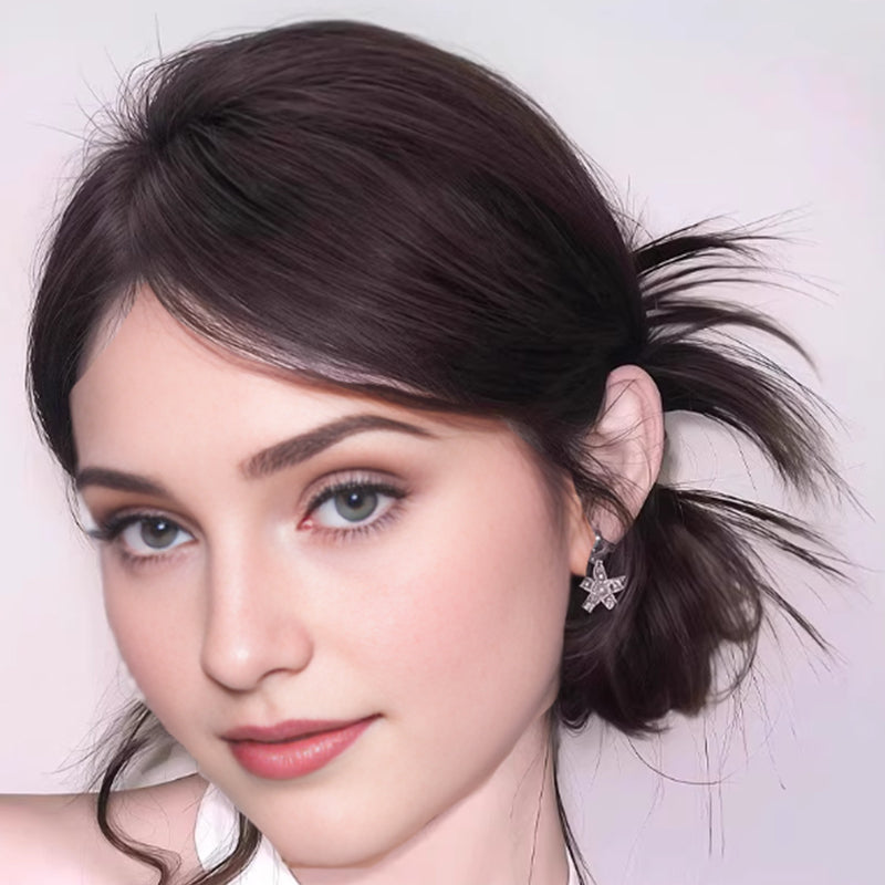 🎁 Clip-on Feathered Bun Wig