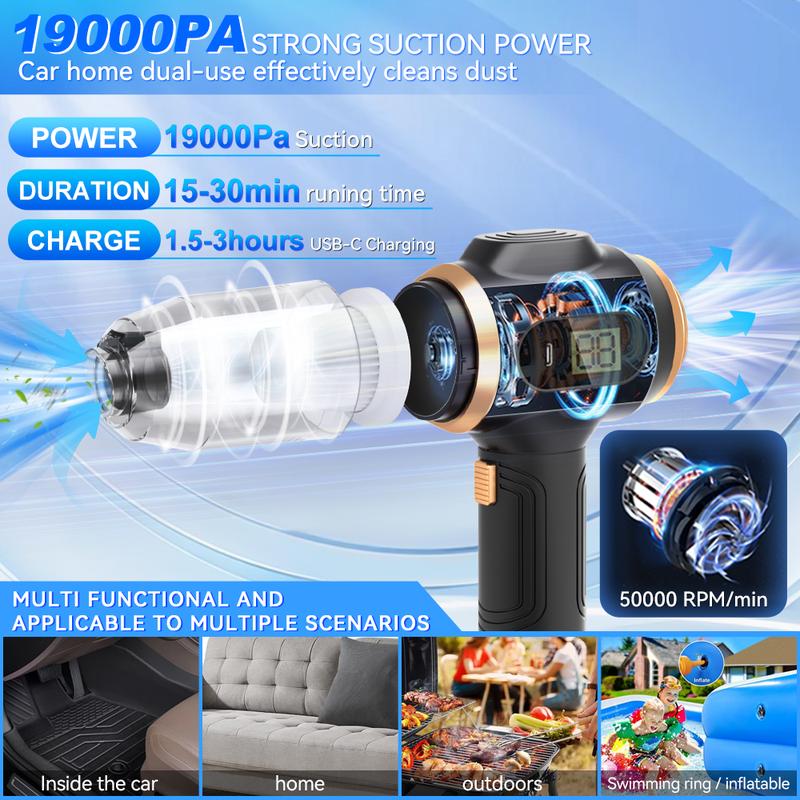 kawabody™ Insanely Powerful Cordless Car Vacuum — 19000Pa, 6-in-1 Deep-Clean System