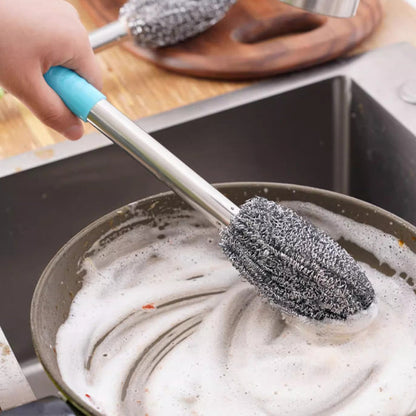 💝The more you buy, the bigger the discount.🔥Steel Wool Scrubber with Handle