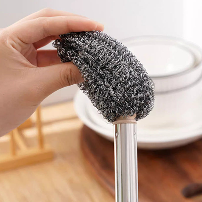 💝The more you buy, the bigger the discount.🔥Steel Wool Scrubber with Handle