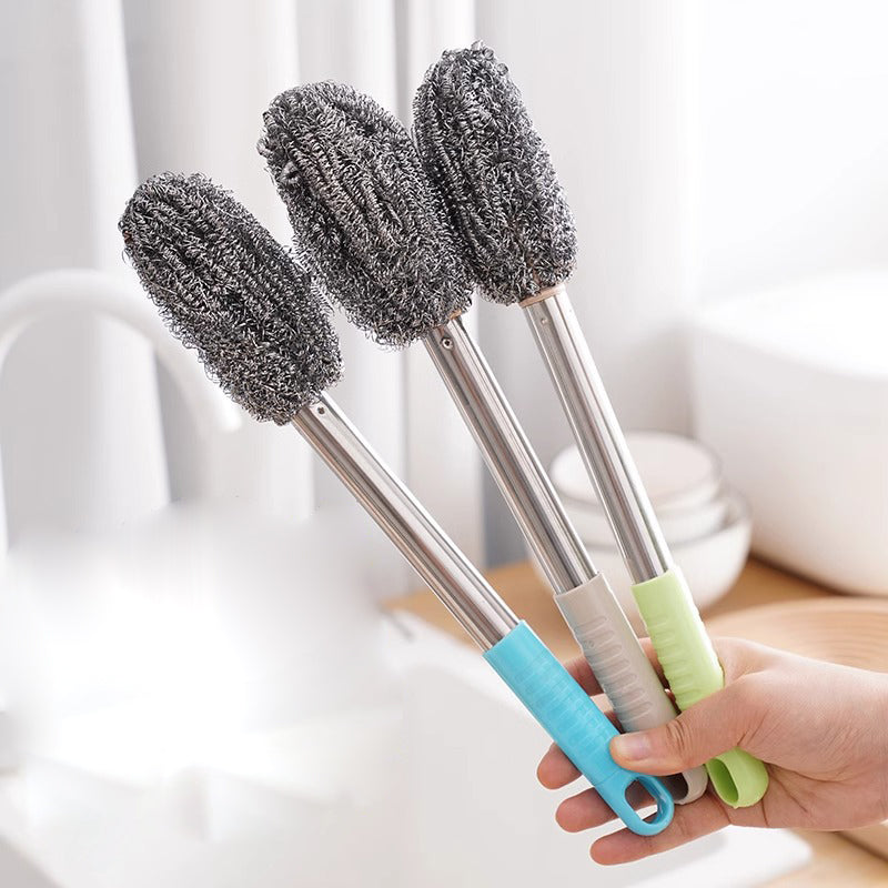 💝The more you buy, the bigger the discount.🔥Steel Wool Scrubber with Handle