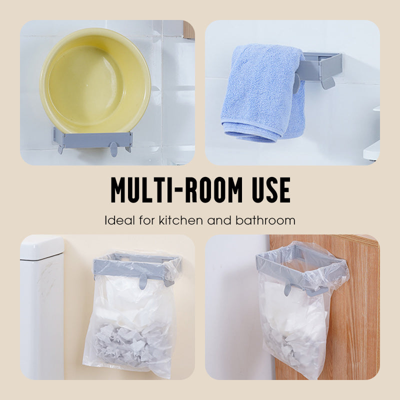 🗑️No-Drill Wall-Mounted Folding Trash Bag Holder🎁