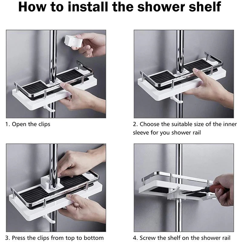 🎅Christmas Sale 50% OFF!!🎁Bathroom Pole Shower Storage Rack Holder🔥