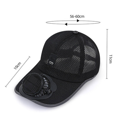 🌞🧢 Breathable Sun Hat Baseball Cap with Built-in Solar Cooling Fan